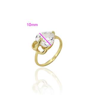 18K Guldfyllda Guld gulddoublé Filled CZ Ring #16 - 3