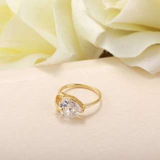 18K Guldfyllda Guld gulddoublé Filled CZ Ring #16 - 2