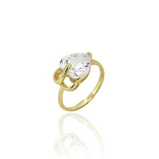 18K Guldfyllda Guld gulddoublé Filled CZ Ring #16