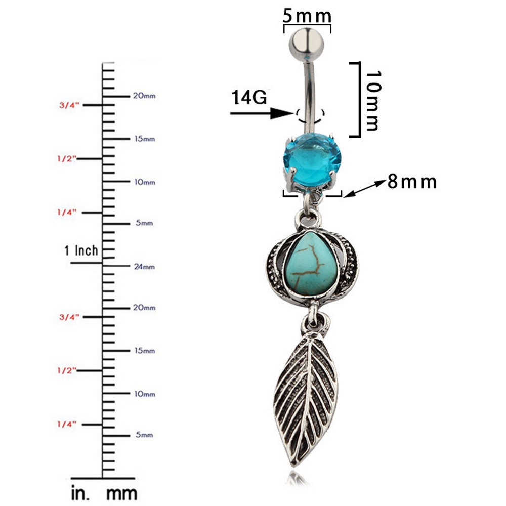 Navel Jewelry piercing 14 Gauge Rhinestone  - 2