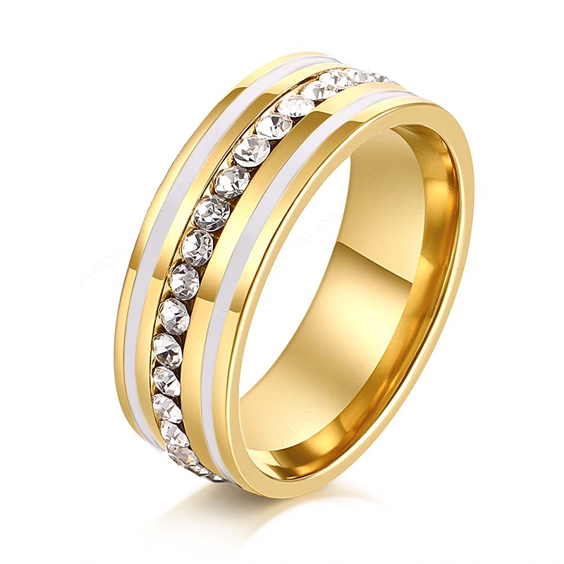 Rostfritt stål ring  CZ