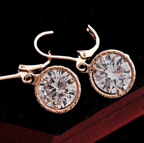 18k Gold Filled Lady Earrings CZ - 2