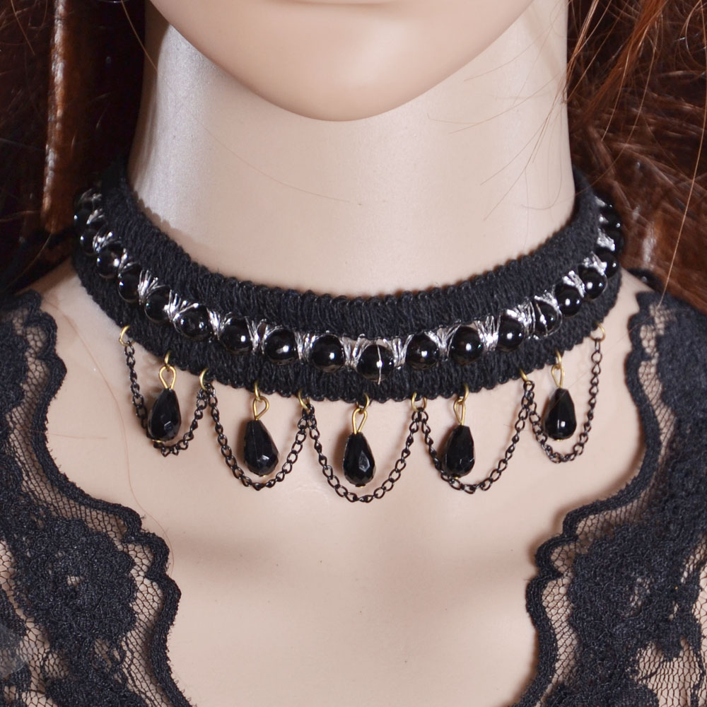 Gothic lace retro necklace handmade