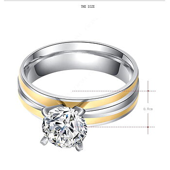 Rostfritt stål ring  CZ