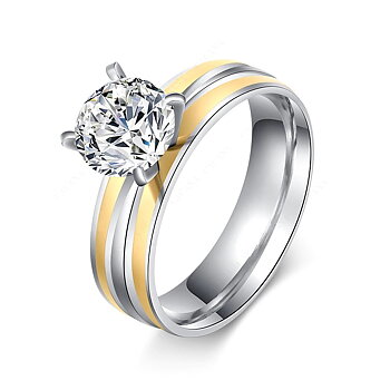 Rostfritt stål ring  CZ
