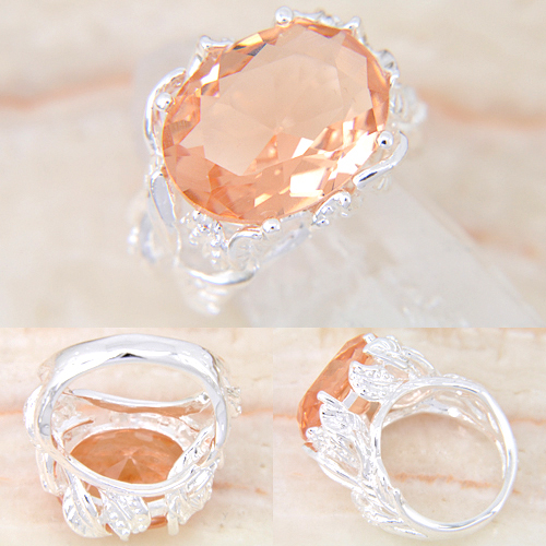 SILVER filled morganite ädelsten ring # 17 - 2