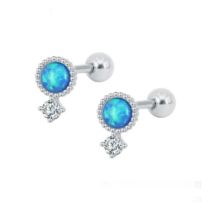  Tragus Piercing  Örhänge 1st Opal titan stål - 8