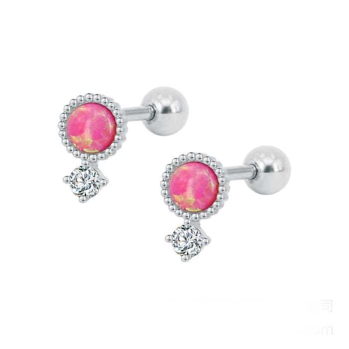  Tragus Piercing  Örhänge 1st Opal titan stål - 7