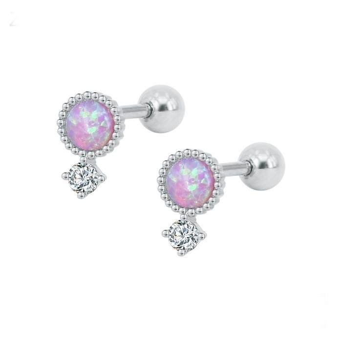  Tragus Piercing  Örhänge 1st Opal titan stål - 6