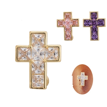 Gold Plated Navel Belly Button Ring Body Piercing Cross