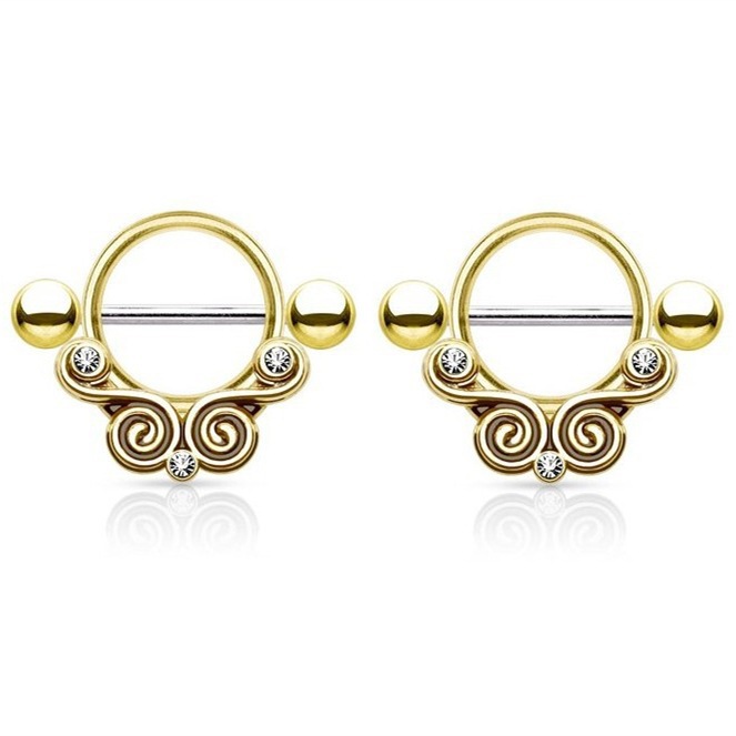 2 st / pack Bröstpiercing - 3