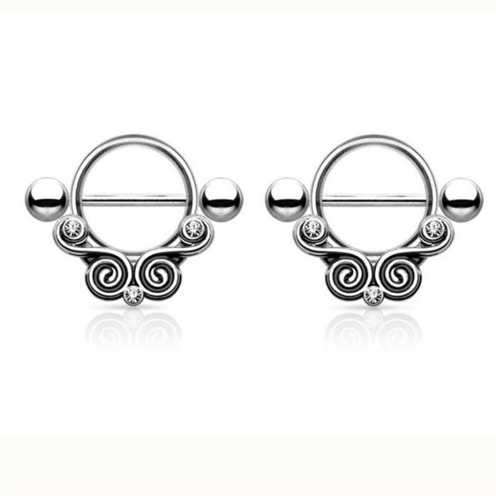 2 st / pack Bröstpiercing - 2