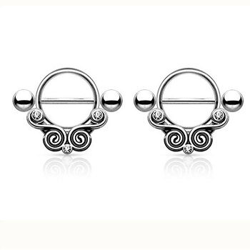 2 st / pack Bröstpiercing