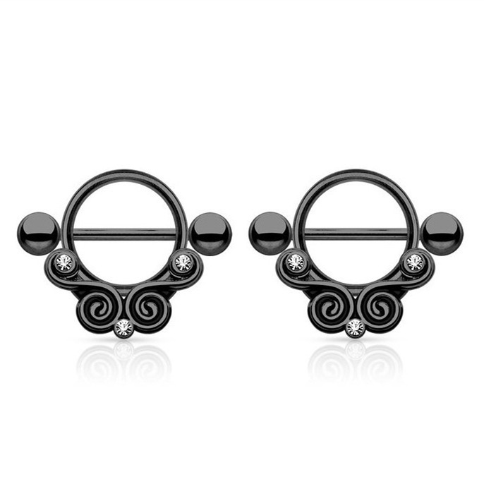 2 st / pack Bröstpiercing - 4
