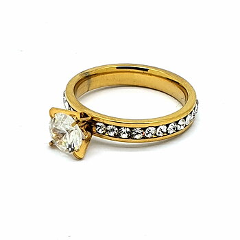 Rostfritt stål ring  CZ