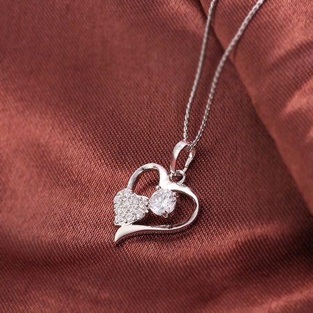 18K White Gold Filled CZ Pendant - 4