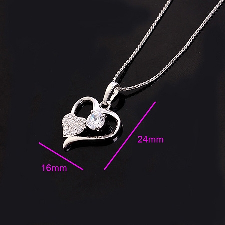 18K White Gold Filled CZ Pendant - 2