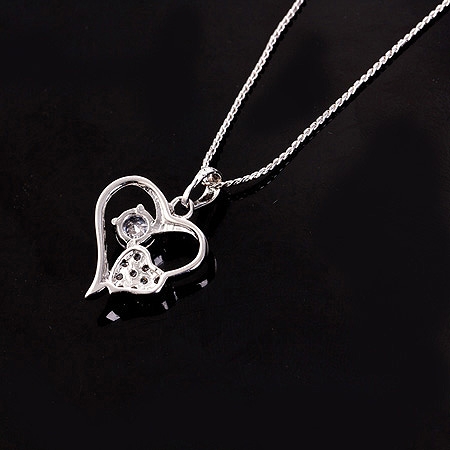 18K White Gold Filled CZ Pendant - 3