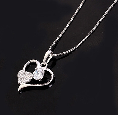 18K White Gold Filled CZ Pendant