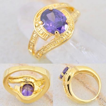 18K Gold Filled RING Amethyst - 2