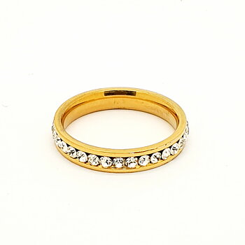 Rostfritt stål ring  CZ