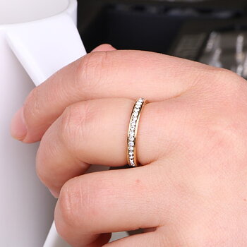 Rostfritt stål ring  CZ