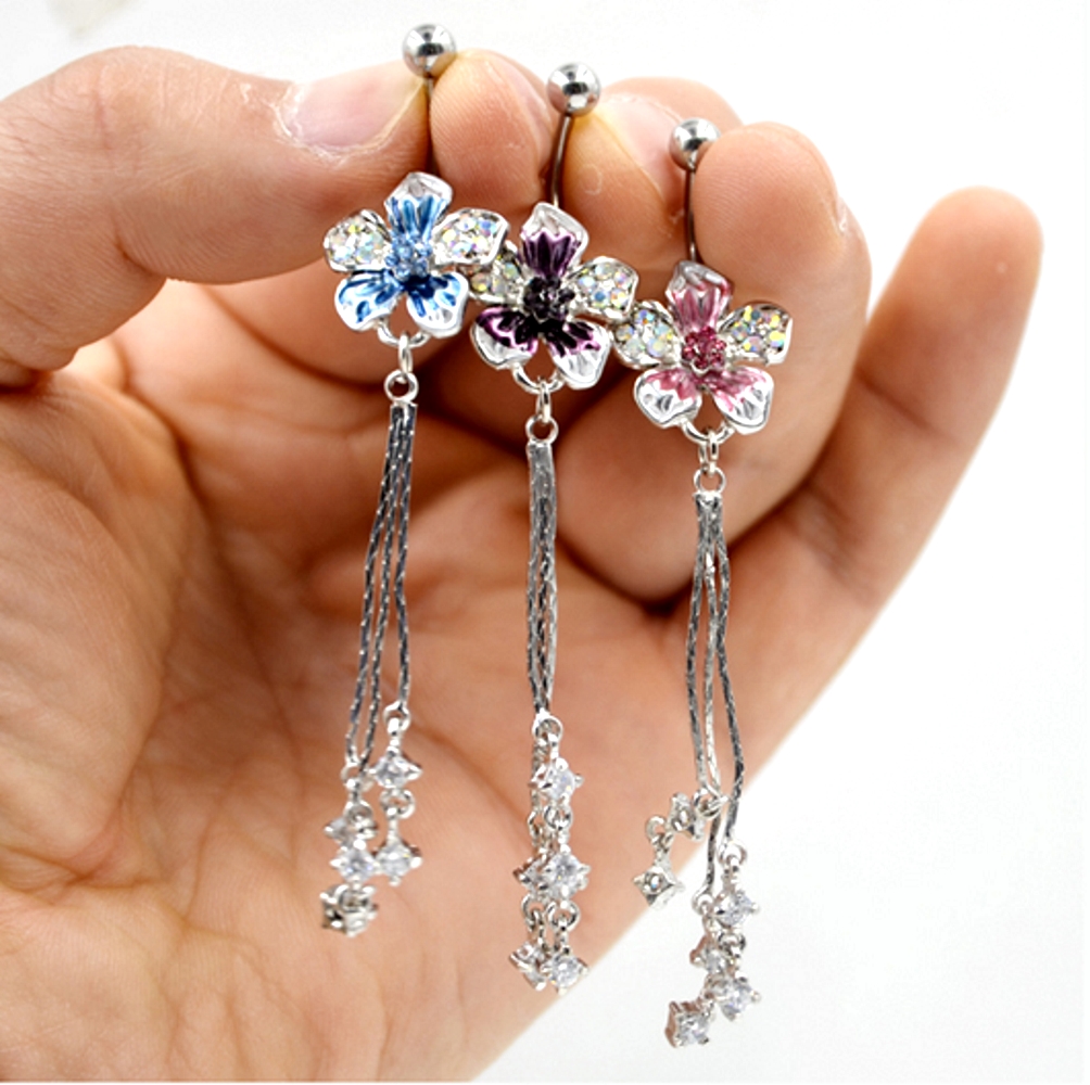 Navelpiercing blomma