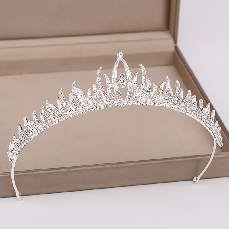 Kristall bröllop hår krona tiara - 3