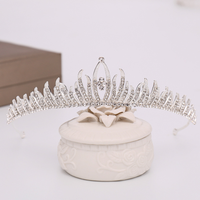 Kristall bröllop hår krona tiara - 2