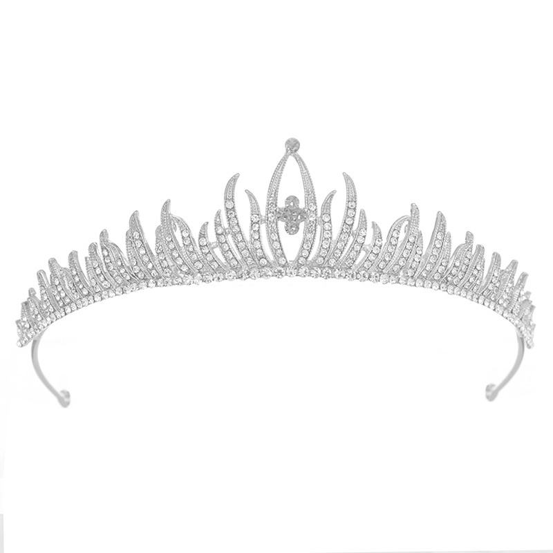 Kristall bröllop hår krona tiara