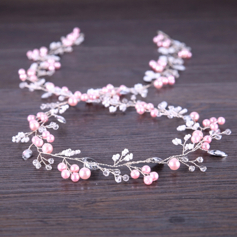 Women Hair Band Bowknot Hairband Wedding  Faux Pearl Crystal  - 5