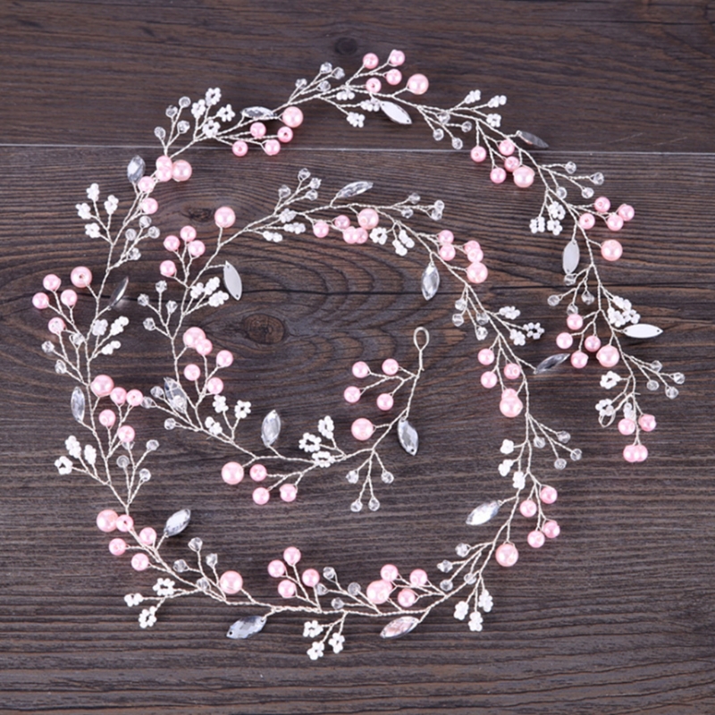 Women Hair Band Bowknot Hairband Wedding  Faux Pearl Crystal 