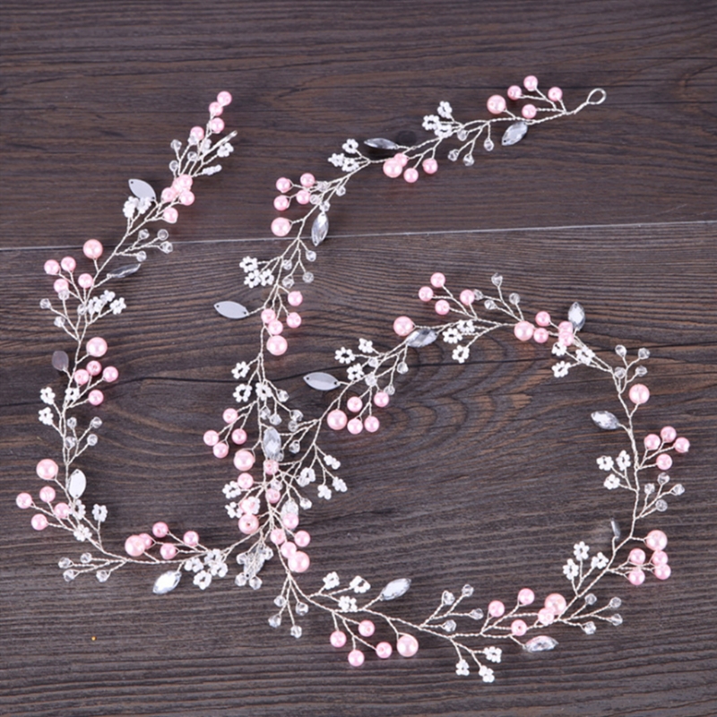 Women Hair Band Bowknot Hairband Wedding  Faux Pearl Crystal  - 2
