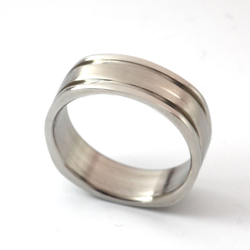 Rostfritt stål ring  6mm kvadrat - 3