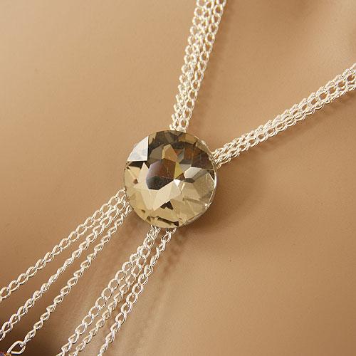 Europa och Amerika Fashion Style Iron-pläterade vita K imitationspärlor Akryl Halsband Kvinna Y - 4
