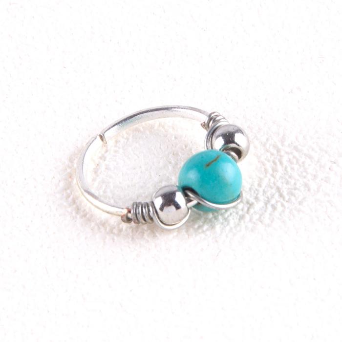Retro rund pärlor näsa örhängen ring 10,12 mm - 5