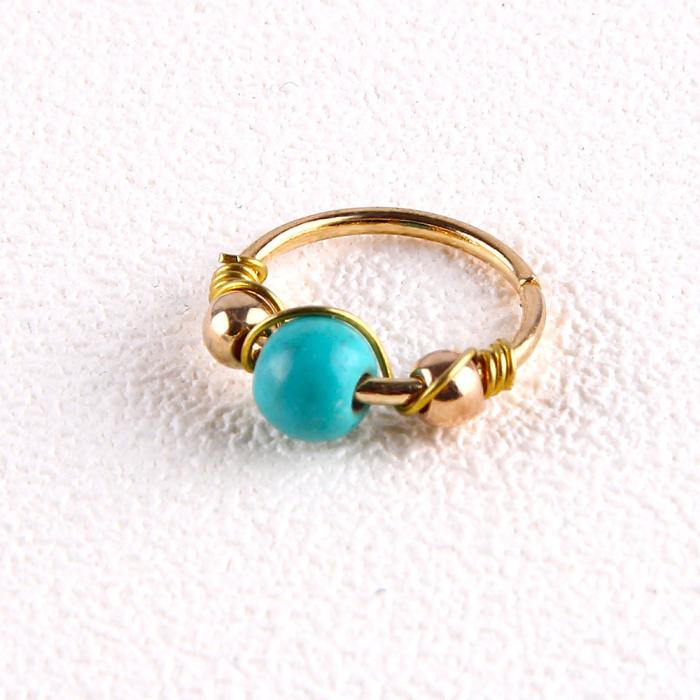 Retro rund pärlor näsa örhängen ring 10,12 mm - 3