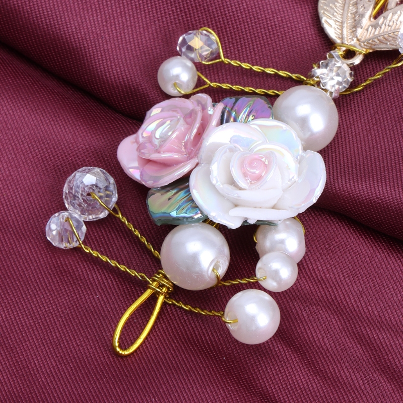 Women Hair Band Bowknot Hairband Wedding  Faux Pearl Crystal  SET - 4