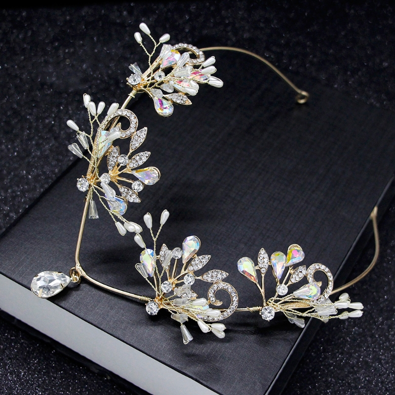 Women Hair Band Bowknot Hairband Wedding  Faux Pearl Crystal  - 7