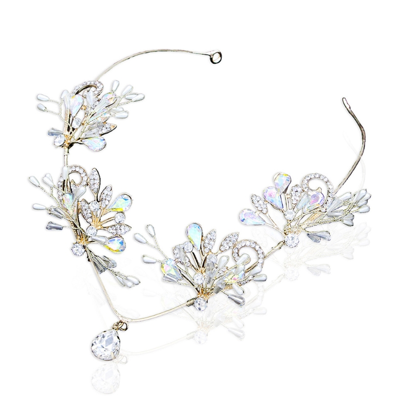 Women Hair Band Bowknot Hairband Wedding  Faux Pearl Crystal  - 4
