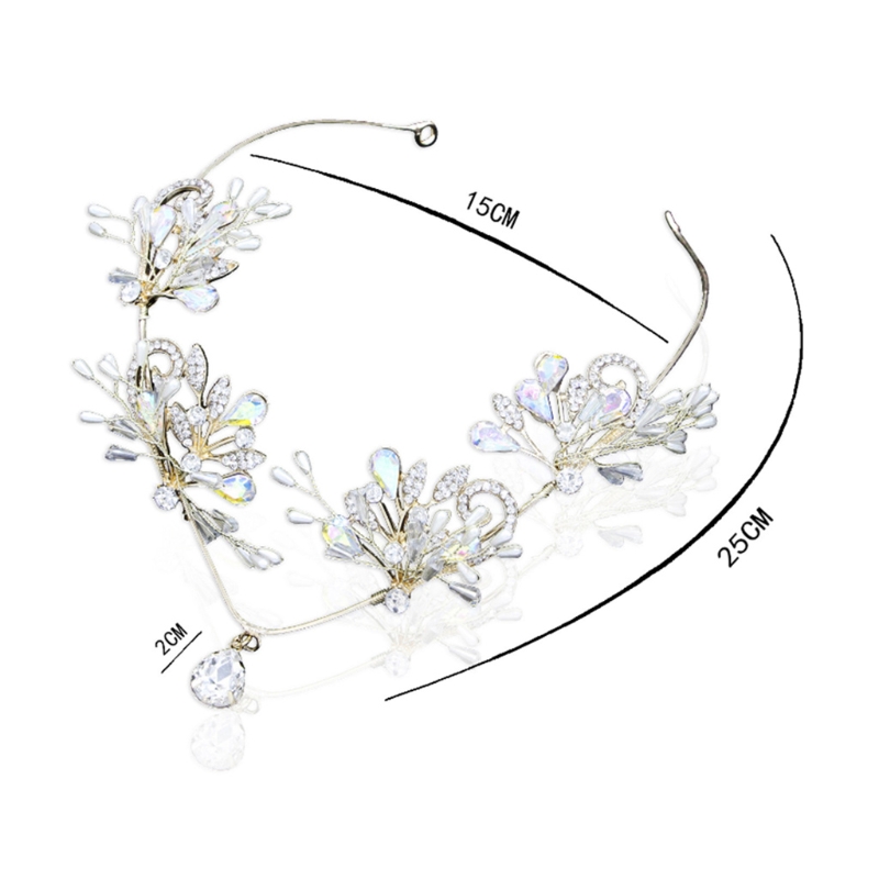 Women Hair Band Bowknot Hairband Wedding  Faux Pearl Crystal  - 3