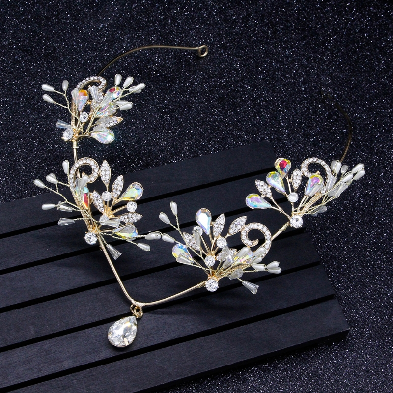 Women Hair Band Bowknot Hairband Wedding  Faux Pearl Crystal  - 2
