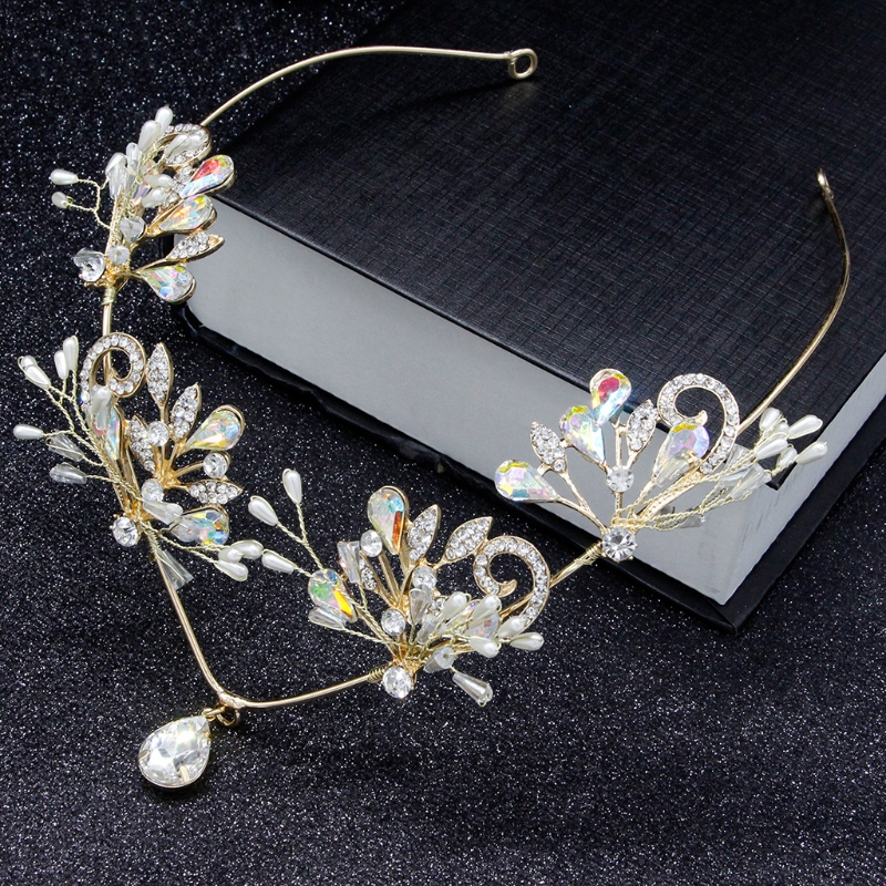 Women Hair Band Bowknot Hairband Wedding  Faux Pearl Crystal  - 9