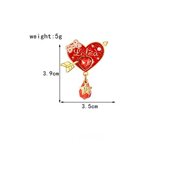 Brooch Crystal Heart 