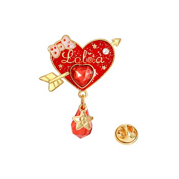 Brooch Crystal Heart 