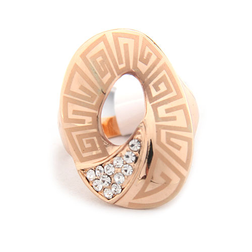 Mode Legering STRASS Yta Twisted Band ring - 2