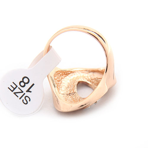 Mode Legering STRASS Yta Twisted Band ring - 5