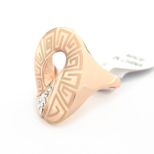 Mode Legering STRASS Yta Twisted Band ring - 4
