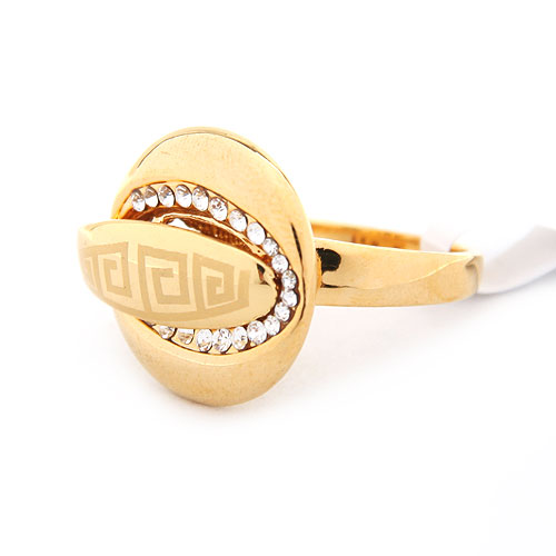 Fashion Alloy Rhinestone Surface Twisted Band Ring - 3