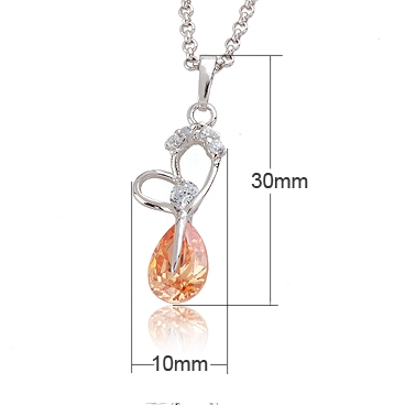 18K White Gold Filled CZ Pendant with chain